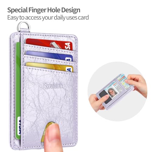 Image of Slim Minimalist Front Pocket Wallet, RFID Blocking Credit Card Holder Wallet with Integrated D-Shackle for Men Women