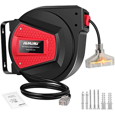 Himimi 50FT Retractable Extension Cord Reel Cover