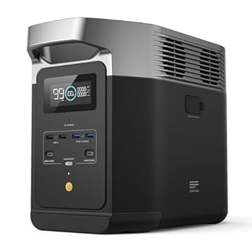 EF ECOFLOW Estação de Energia Portátil DELTA 2, Bateria LiFePO4 (LFP) de 1024 Wh, 0-80% em 50 Minutos, 6 Saídas CA 120V / 1800W (X-Boost 2700W), Gerador de Energia Portátil para Falta de Energia e RVs