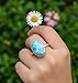 Natural Larimar Ring for Women - Handmade Sterling Silver Boho Gemstone Band, Dainty Blue Stone Engagement & Bridal Jewelry, Trending Fashionable Wedding Gift for Her or Him