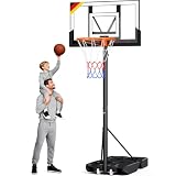 Basketballkorb Outdoor,Basketball Korb 100-305cm Höhenverstellbar,Basketballkörbe mit Ständer, Bruchsichere Rückwand, 2 Wetterfest Netz,für Kinder