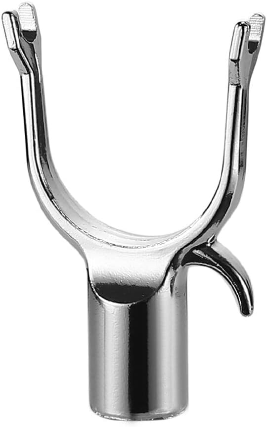 1 Piece U-Shaped Metal Utility Hook for Closet Pole - Replacement Hook, Long Reach, Silver