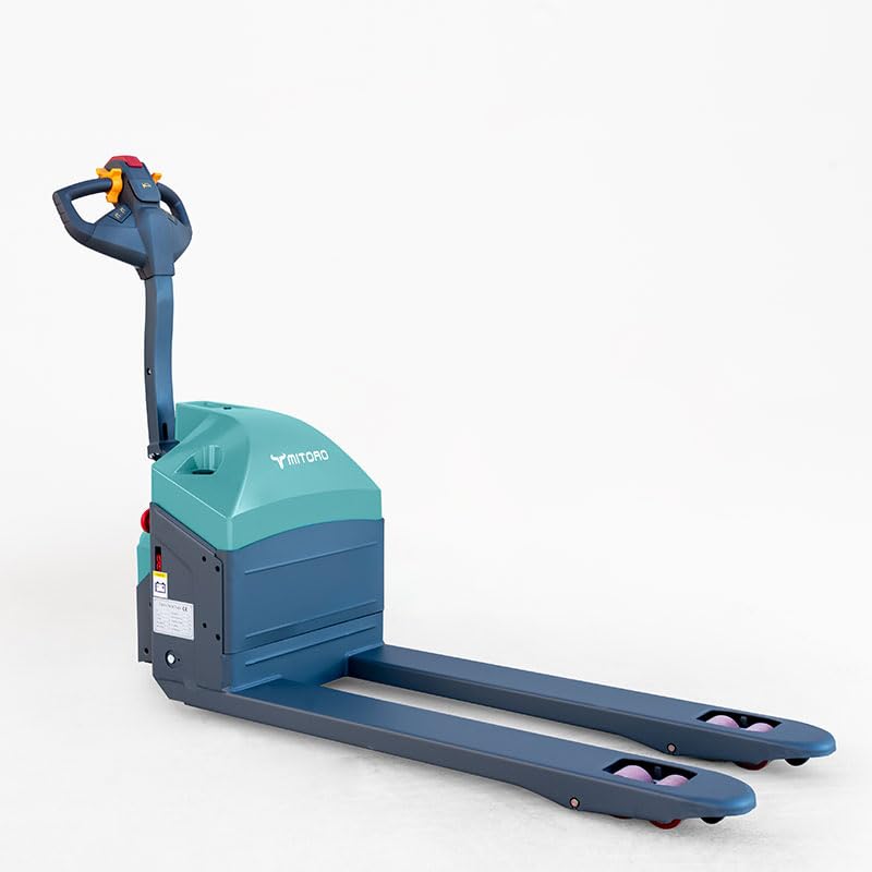 MITORO - Transpaleta Eléctrica MITORO - 1500kg - Batería de Litio - Horquillas 685x1724mm - Elevación 110mm - Ruedas Poliuretano PU - Frenado Electromagnético - Almacén Logística