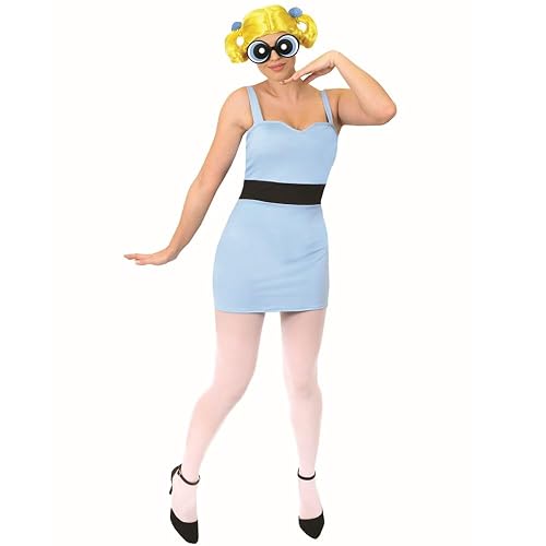 DISFRAZ OFICIAL DE POWERPUFF GIRLS BUBBLES CON LICENCIA. TRAJE ICÓNICO DE PERSONAJE DE DIBUJOS ANIMADOS…