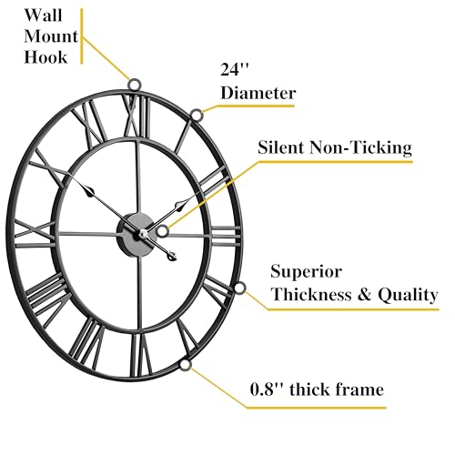 Silent Black Metal Clock image product image