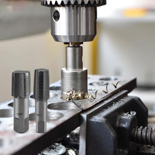 CHSEROK 2 Stück BSP-Gewindebohrer-Set mit Aufbewahrungsbox, 1/2 Zoll und 3/4 Zoll Innengewinde Rohrgewindebohrer, Gewindeschneider für Rohre, für Sanitärinstallationen, Mechanische Reparaturen, DIY