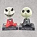 Yangzou 2 Pcs 10 Cm Jack Skellington Tim Burton The Nightmare Before Christmas Jack Bobble Head PVC Figure Action Toys Collection Poupées Cadeaux