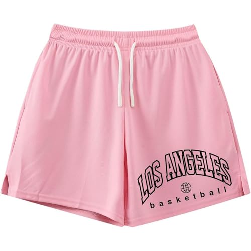 Foweknow Pantaloncini sportivi da uomo con stampa Los Angeles, pantaloncini