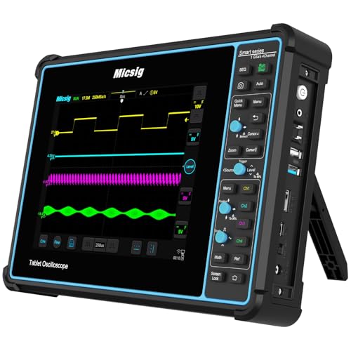 Micsig STO1004 100MHz 4ch �^�u���b�g �n���f�B �I�V���X�R�[�v 8�r�b�g 1GSa/s �������� 70Mpts �g�`��荞�݃��[�g 130,000 wfms/s �X�g���[�W 32G 8�C���` �^�b�`�f�B�X�v���CWi-Fi USB�z