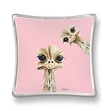 Medium Glass Trinket Dish by Studio Oh! - Ostriches - 5' x 5' - Dish Tray with Unique Full-Color Artwork - Holds Jewelry, Change, Paperclips & Trinkets