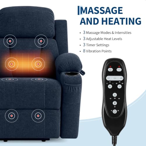 Image of Garvee Oversized Power Lift Recliner Chair with Heat and Massage, Chenille