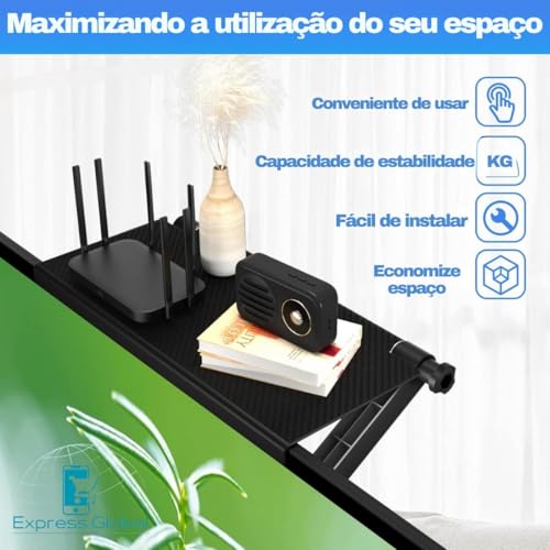 kit 2 Prateleira superior ajustável para TV de plataforma larga de 13 polegadas suporte tela montage