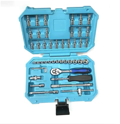 Image of Munishh tapariaSA46 Socket Set, 1 /4 Inch Drive, 46 Pieces | Chrome Vanadium Steel Sockets & Bits | Professional Mechanic & Home Tool Kit. Suited for Professionals, Workshops, Industries and DIY.