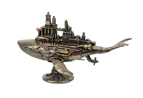 Estatua Steampunk Ballena Espacial 17.5 cm Resina Bronce miniatura 4