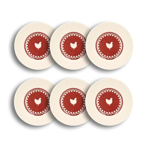 NOVASTYL - Lot 6 assiettes creuses gallina 20cm en grès - 2614811