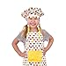 CRJHNS Juego de Delantal y Gorro de Chef, de algodón Ajustable con 2 Bolsillos, Delantal para niños y niñas, para cocinar, Pintar y Hornear.