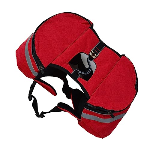 FONDOTIN 犬のキャンプのバックパック 犬のスリング 犬の冷却ベスト 犬の車 中型犬用リード 子犬用チェストキャリア 中型犬用ドッグベスト 犬の鎖 犬のサドルバッグ 犬のリュック 赤