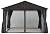 Hardtop Patio Gazebo with Curtains and Netting by ABCCANOPY