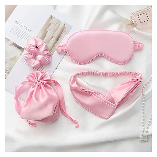 Máscara de dormir de seda de 4 piezas para mujer, hombre, adulto, relajación, suave, cómoda, antifaz para dormir, máscara de ojos saludable, máscara de ojos para viajes, moda, cómoda, máscara de ojos