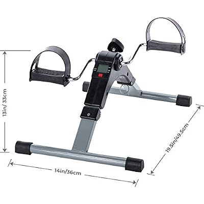 Pedal Exercise Mini Cycle Bike Great for Home or Office Workout - Digital Display for RPMs, Calories, Time, Speed, Distance - Under Desk for Legs -Tabletop for Arms