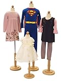 Children's Body Dress Form Kids Mannequin Set (Group of 4) - 6 Month Old, 1-2 Year Old, 3-4 Year Old, and 6-8 Year Old (3/4 Body)