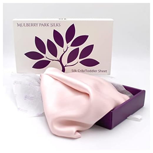 Mulberry Park Fitted Silk Crib Sheet - Lullaby Pink - Grade 6A Pure 19 Momme Toddler Bedding - Gentle on Baby's Dry Skin, Helps with Bald Spot, Eczema, & Cradle Cap - Oeko-TEX Certified