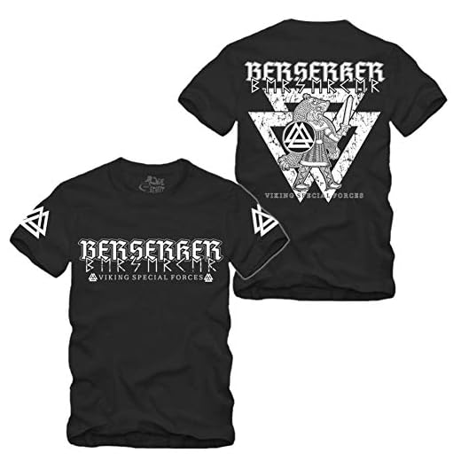 Viking - Berserker Special Forces - T-Shirt S-XXXXL Wikinger Ragnar Odin Wotan Vikings Valhalla Walhalla (Schwarz, L)