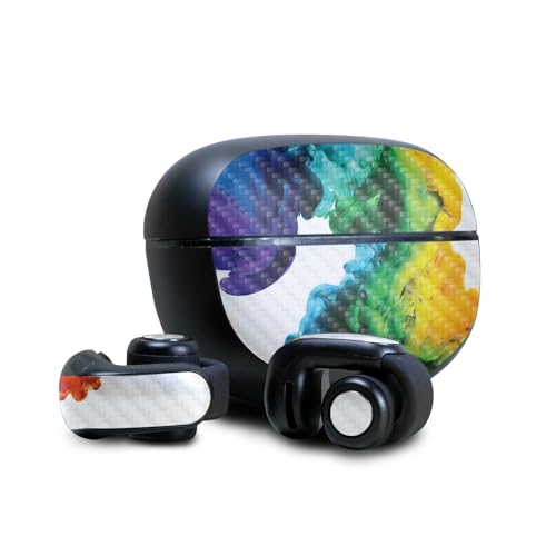 Image of Carbon Fiber Skin Compatible with Bose Ultra Open Earbuds - Aqua Paint - Premium 3M Vinyl Protective Wrap Decal Cover - Easy to Apply | Crafted in The USA by MightySkins