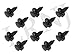 LAND ROVER BLACK PLASTIC RIVET FOR BODY TRIM SERVICE KIT - OEM PART# ANR2224 PACK OF 10