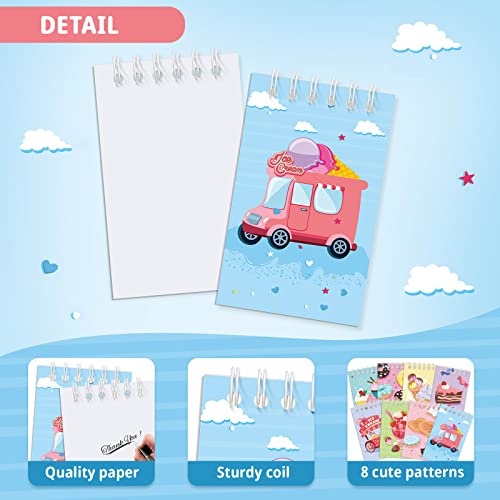Mini carnet à spirales glace : lot de 24 petits calepins pour enfants