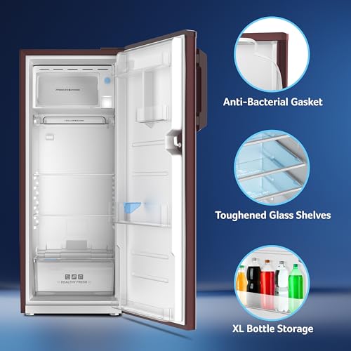 Image of acer 190L 2 Star Direct-Cool Single Door Refrigerator (AiSense, AR190AD2FWSD, Wine Solid)