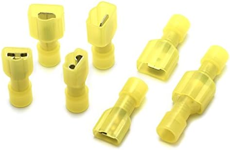 DZS Elec 30 Sets A.W.G. 12-10 24A Fully Insulated Wire Connector Quick Disconnects Electrical Wiring Female and Male Spade Nylon Wire Crimp Terminal