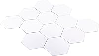 Vista 8 de Zerone 12 calcomanías de espejo hexagonal acrílico de 5.8 x 5.8 in, autoadhesivas, para espejo de pared, azulejos geométricos acrílicos
