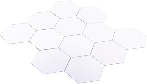 Miniatura 8 de Zerone 12 calcomanías de espejo hexagonal acrílico de 5.8 x 5.8 in, autoadhesivas, para espejo de pared, azulejos geométricos acrílicos para