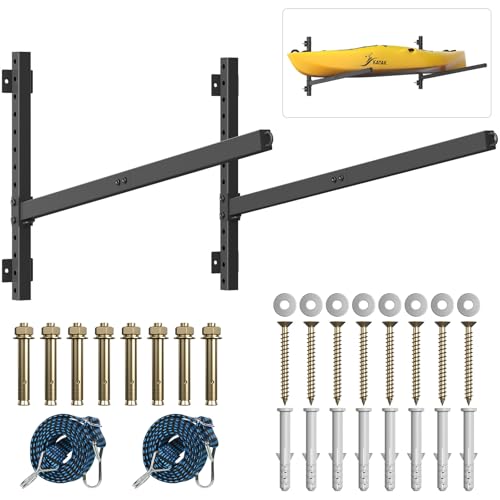 YAJONUE Kayak Storage Rack Heavy Duty, Adjustable Wall Mount Hanger for Indoor Garage & Outdoor...