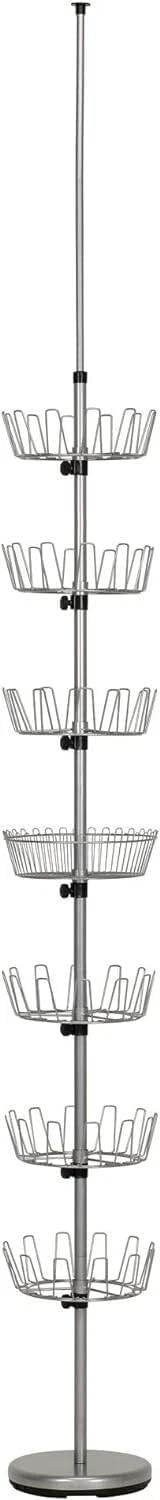 for Revolving Shoe Tree Floor to Ceiling Foot Wear Spinner Mudroom Rack Storage