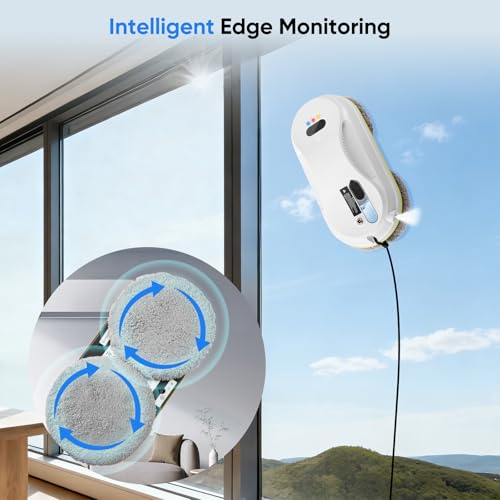Fensterputzroboter Automatischer Fensterreinigungsroboter Fensterroboter Mit Wasserstrahl,Automatischem Wegplanung, Fensterreiniger Roboter Elektrisch für Reinigung verschiedener Arten von Fenster (C)