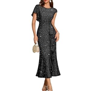 DRESSTELLS Sequin Formal Party Dress for Women Wedding Guest Cocktail Sparkly Prom Evening Dresses