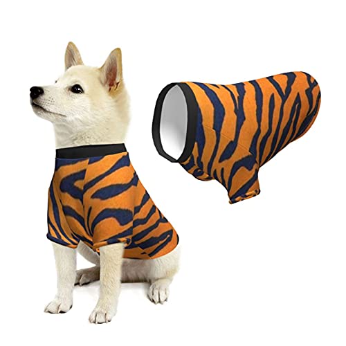 Tiger Print Pet Dog Cat Breathable Shirts,Winter Warm Small Dog Pajamas Coats for Puppy Cat Black Xx-Large