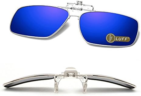 Polarized Clip-on Sunglasses Mens/Womens Flip-Up Polarised Sun Lenses fit over Prescription Glasses/Readers/Outdoor Sports