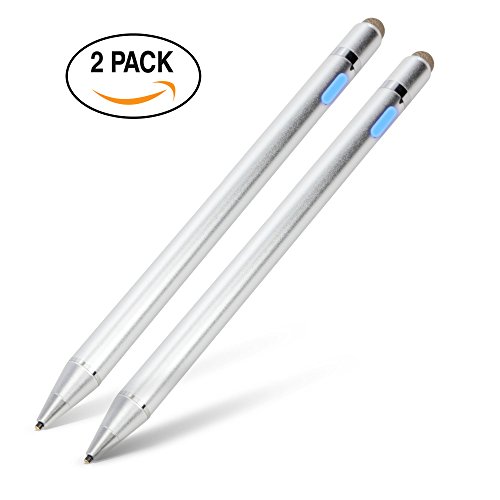 BoxWave Stylus Pen Compatible with Xiaomi Pad 6 Pro - AccuPoint Active Stylus (2-Pack), Electronic Stylus with Ultra Fine Tip - Metallic Silver