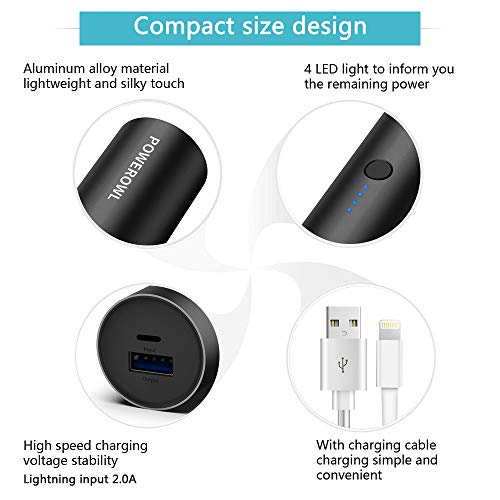 image for High Capacity Mini Portable Charger for iPhone, Premium Aluminum Shell