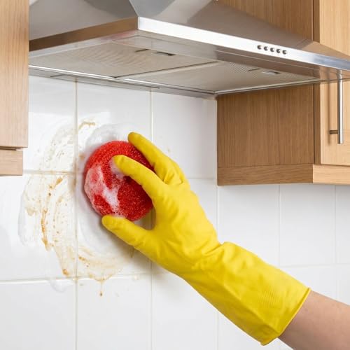 Image of Blulu 15 Pcs Plastic Dish Scrubbers for Dishes Pot Round Nylon Pad, Mesh Scouring Non Scratch Pads (Rainbow Colors)