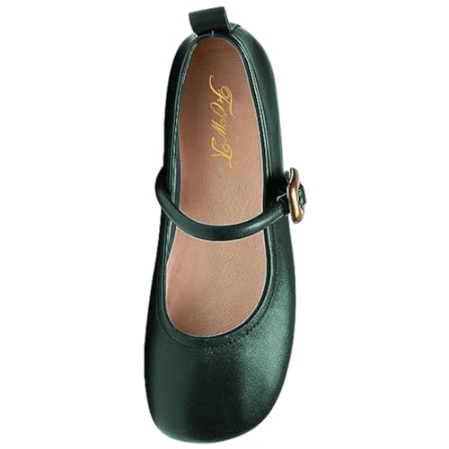 FOWT Women Fashion Closed Toe Mary Jane Pumps Round Toe Slip On Ballet Flats Comfy Party Prom Dress Shoes Size 4-16 US3