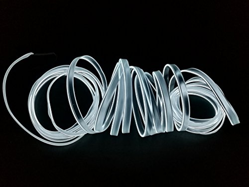 M.best Neon Light El Wire For Automotive Car Interior Decoration With 6Mm Sewing Edge (5M/15Ft, White) #TOP2