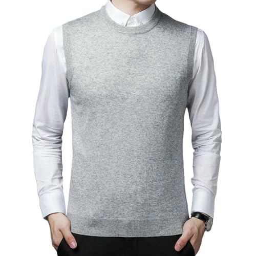 Gilet sans manches en tricot cachemire col rond pour vos weekends d'hiver
