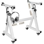 OUUTMEE Heavy Duty Keyboard Stand, Z Style Digital Piano stand, Adjustable Height & Width Keyboard Stand with 4 Wheels Fits 54-88 Key Electric Pianos, White