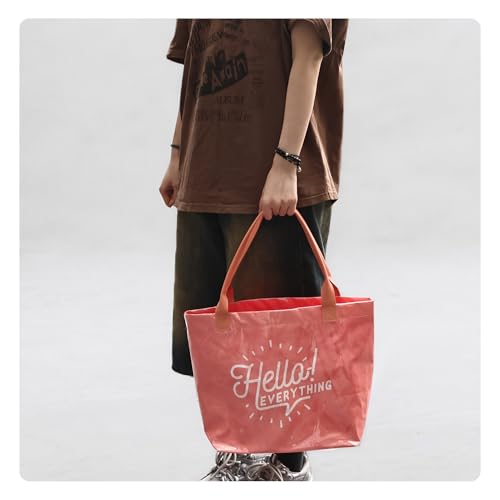 PVC Tote Bag Clear Carry All Shopping Handbag Plastic Shoulder Bag Women's Letters Print Kraft Paper Hobo Bag For Work Travel - Image 7