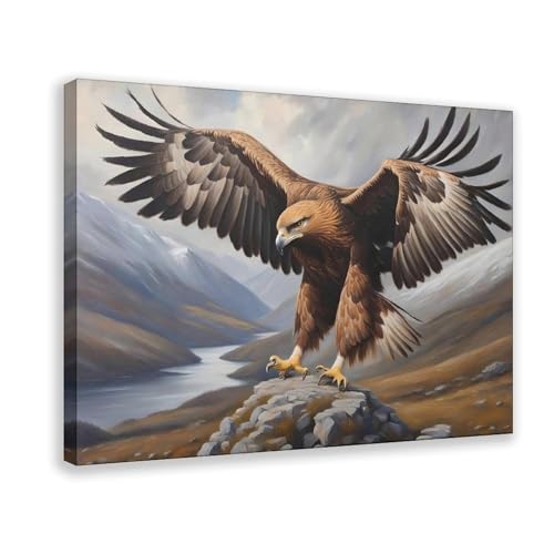 Impression sur toile d'aigle doré pour créer une ambiance moderne dans votre chambre