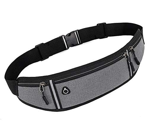 Generic Waist Bag for Running Gym, Slim Chest Bag for Men Women with Adjustable Strap, Waterproof Waist Bag Pack for Walking Cycling Running Hiking Hold Phones Keys Cards(Grey)-image-18